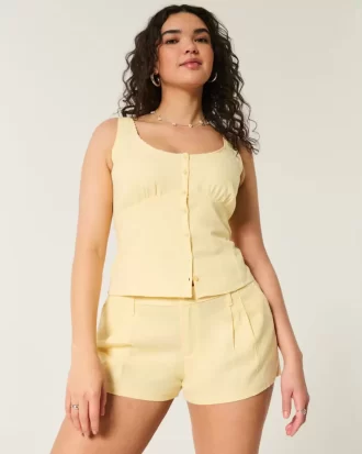 Hollister Livvy matalat pellavasekoitushortsit