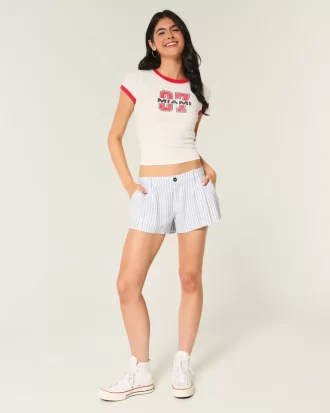Hollister Livvy matalat pellavasekoitushortsit