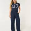 Hollister Livvy Ultra High-Rise Linen Blend leveälahkeiset housut Hollister Livvy Ultra High-Rise Linen Blend leveälahkeiset housut