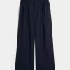 Hollister Livvy Ultra High-Rise Linen Blend leveälahkeiset housut Hollister Livvy Ultra High-Rise Linen Blend leveälahkeiset housut