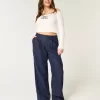 Hollister Livvy Ultra High-Rise pellavasekoiteiset leveälahkeiset housut Hollister Livvy Ultra High-Rise pellavasekoiteiset leveälahkeiset housut