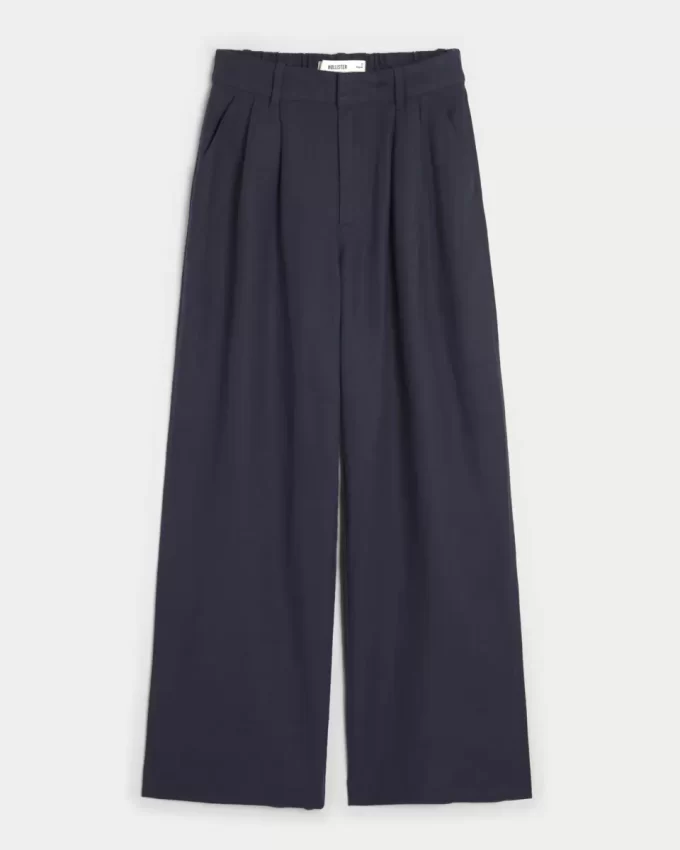 Hollister Livvy Ultra High-Rise pellavasekoiteiset leveälahkeiset housut Hollister Livvy Ultra High-Rise pellavasekoiteiset leveälahkeiset housut