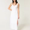 Hollister Sofia Side-Smocked Eyelet Maxi -mekko