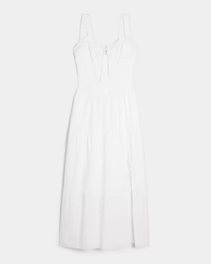 Hollister Sofia Side-Smocked Eyelet Maxi -mekko