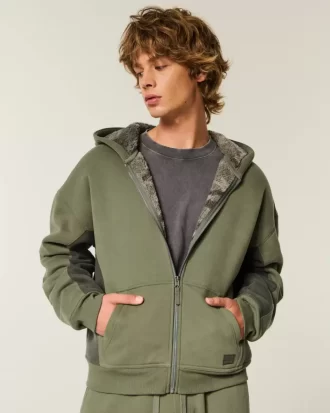 Hollister x Crocs Sherpa-vuorattu vetoketjullinen huppari Hollister x Crocs Sherpa-vuorattu vetoketjullinen huppari