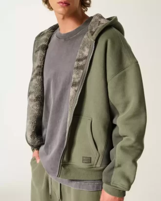 Hollister x Crocs Sherpa-vuorattu vetoketjullinen huppari Hollister x Crocs Sherpa-vuorattu vetoketjullinen huppari