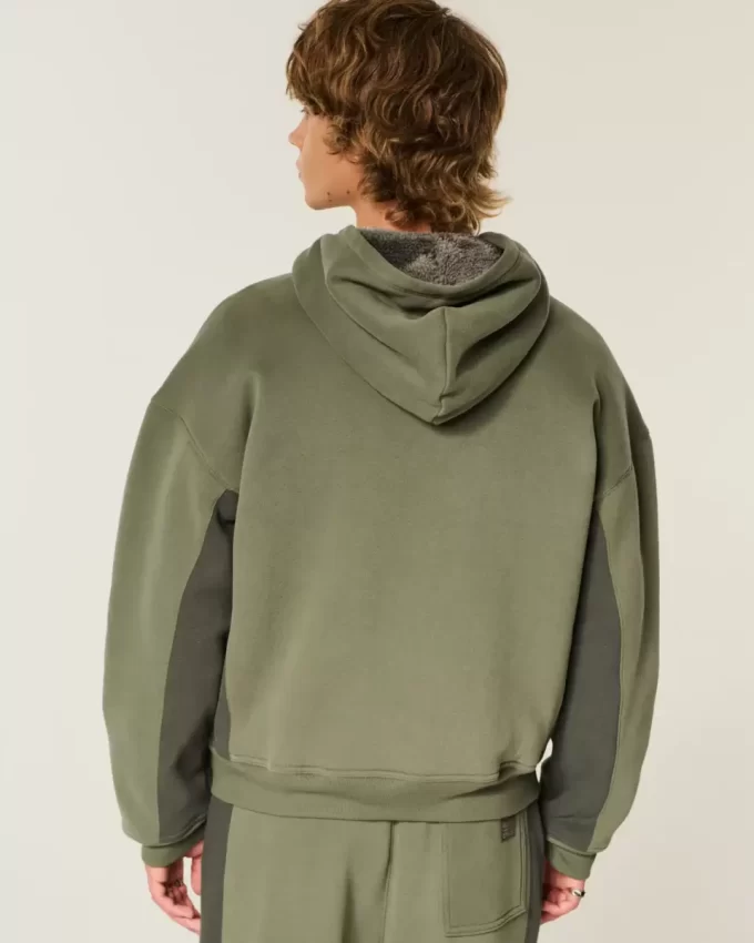 Hollister x Crocs Sherpa-vuorattu vetoketjullinen huppari Hollister x Crocs Sherpa-vuorattu vetoketjullinen huppari