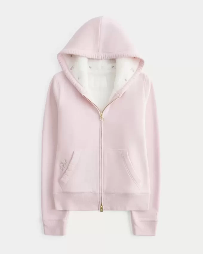 Hollister x Crocs Sherpa-vuorattu vetoketjullinen huppari Hollister x Crocs Sherpa-vuorattu vetoketjullinen huppari