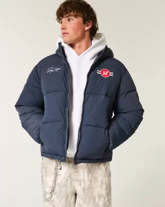 Hupullinen Motorsports Graphic Puffer -takki