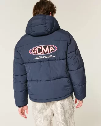 Hupullinen Motorsports Graphic Puffer -takki