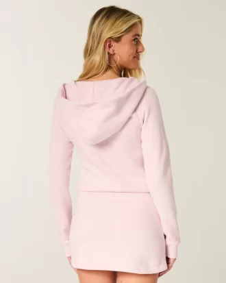 Hupullinen pitkähihainen fleecemekko