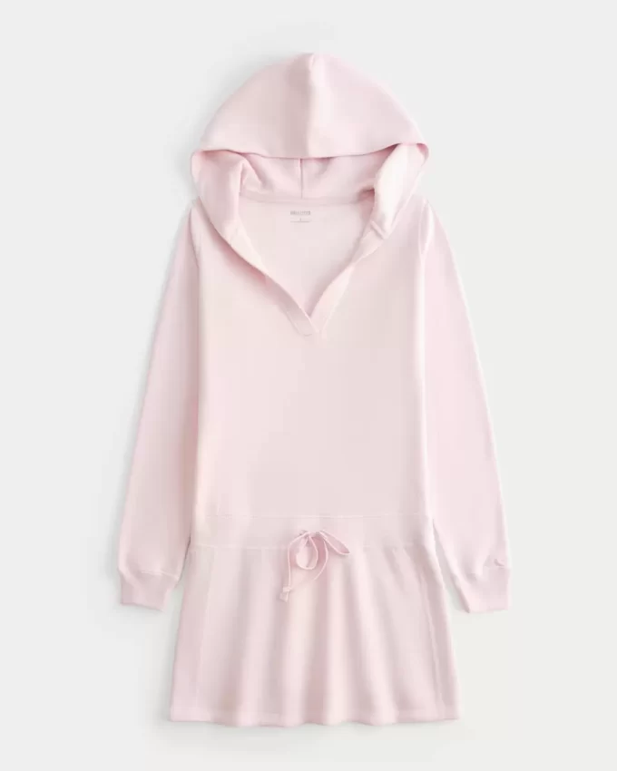 Hupullinen pitkähihainen fleecemekko Hupullinen pitkähihainen fleecemekko