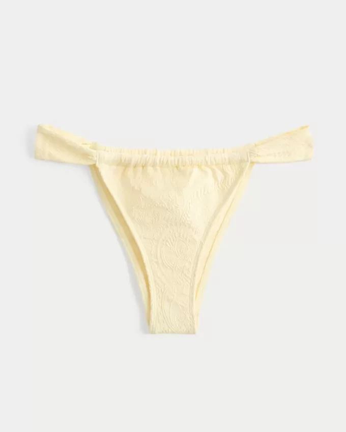 Jacquard-leveähihna, röyhkein bikinipohja Jacquard-leveähihna, röyhkein bikinipohja