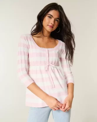 Kaapelineulottu Babydoll Sweater