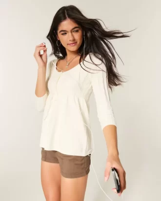Kaapelineulottu Babydoll Sweater