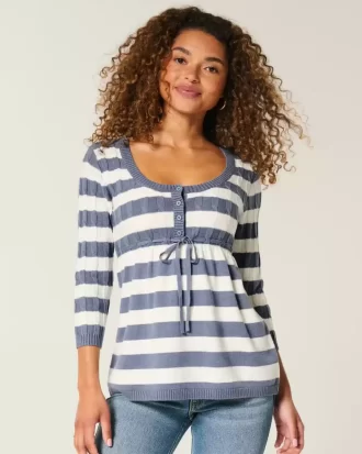 Kaapelineulottu Babydoll Sweater