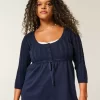 Kaapelineulottu Babydoll Sweater