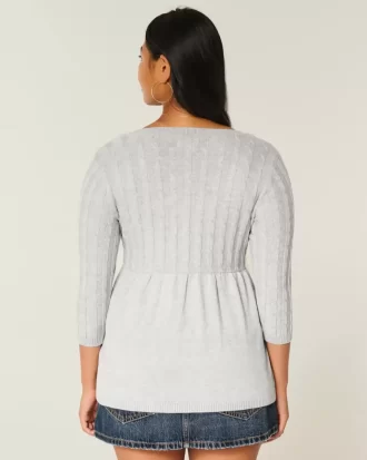 Kaapelineulottu Babydoll Sweater