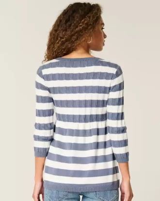 Kaapelineulottu Babydoll Sweater