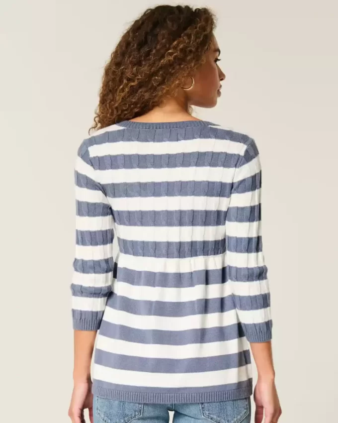 Kaapelineulottu Babydoll Sweater
