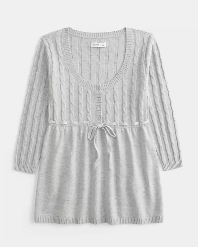 Kaapelineulottu Babydoll Sweater