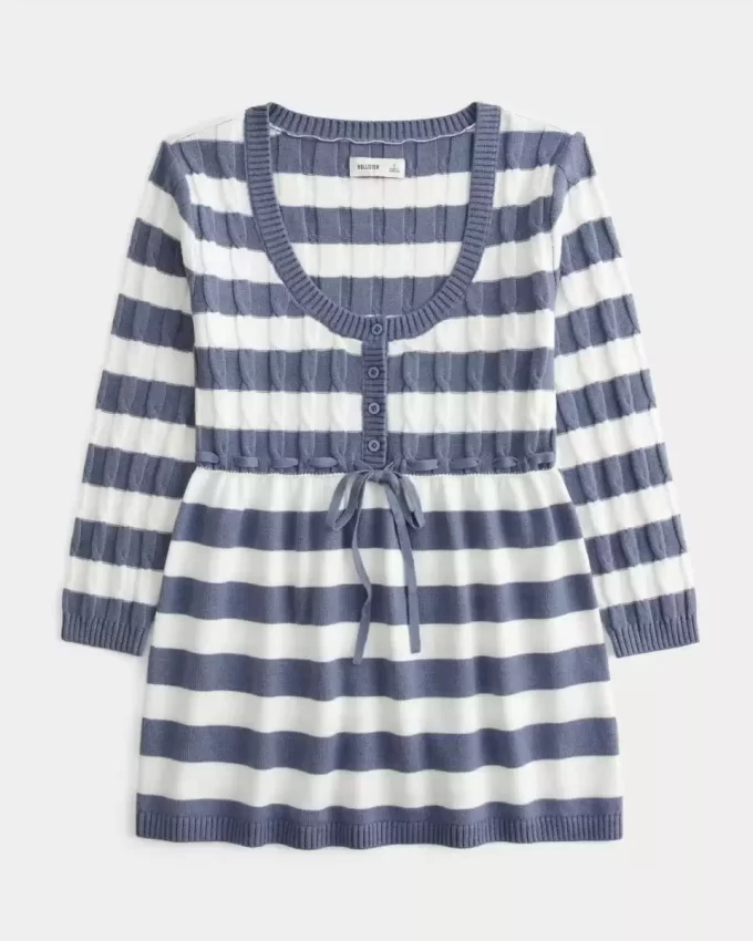 Kaapelineulottu Babydoll Sweater