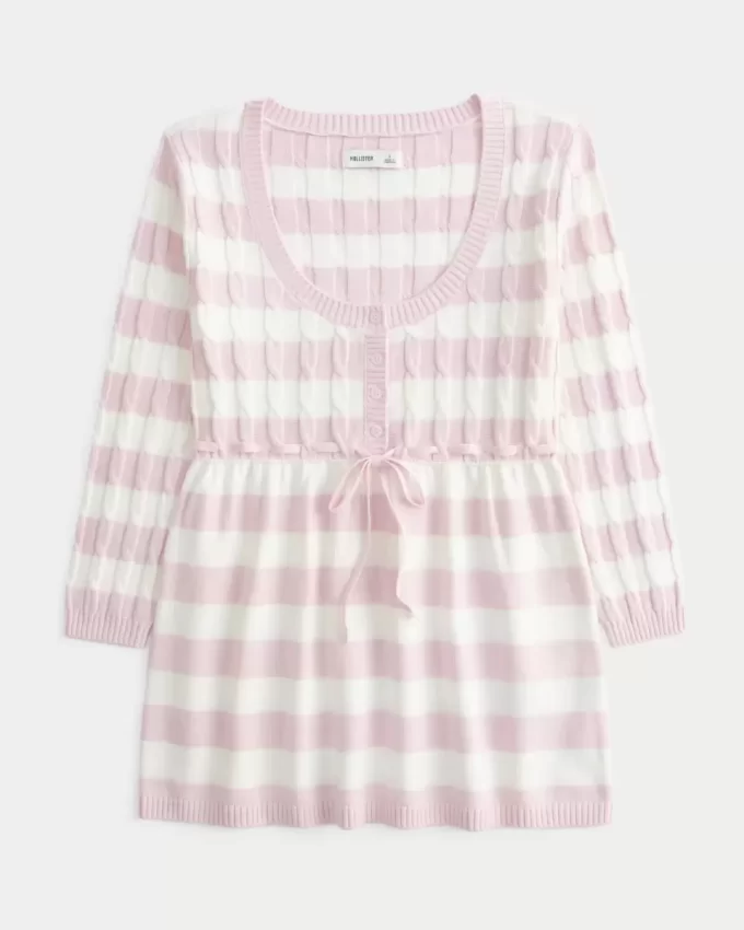 Kaapelineulottu Babydoll Sweater