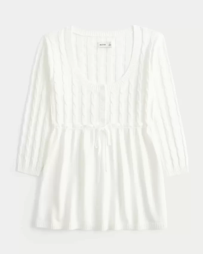 Kaapelineulottu Babydoll Sweater