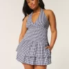 Kaksikerroksinen smocked Halter Skort -mekko