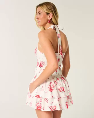 Kaksikerroksinen smocked Halter Skort -mekko
