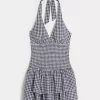 Kaksikerroksinen smocked Halter Skort -mekko