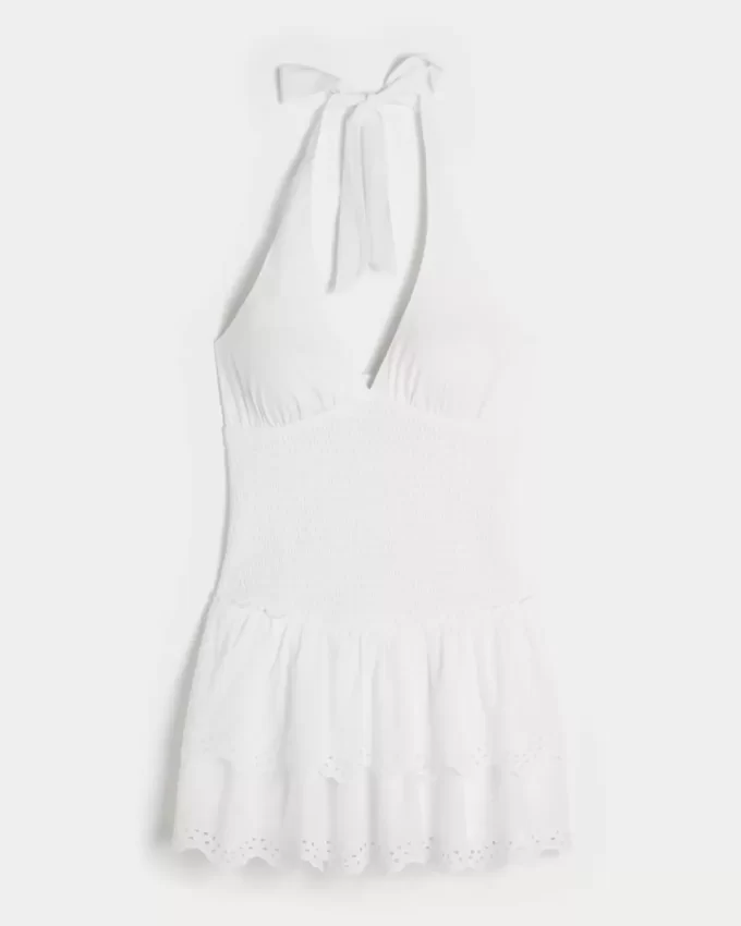 Kaksikerroksinen smocked Halter Skort -mekko