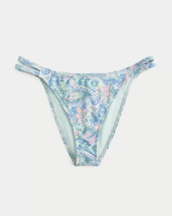 Kaksinkertainen hihna, röyhkeä bikinipohja Kaksinkertainen hihna, röyhkeä bikinipohja