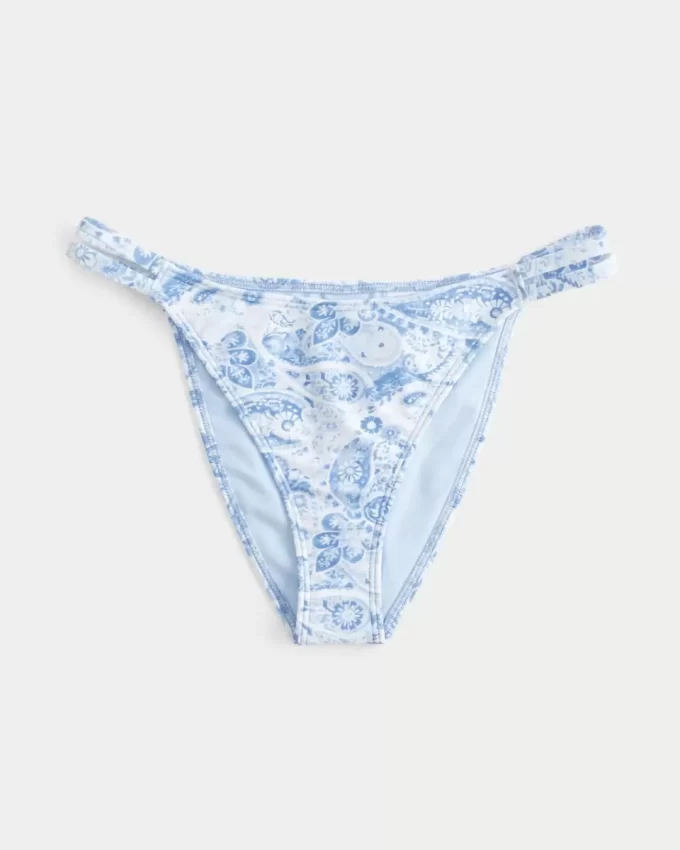 Kaksinkertainen hihna, röyhkeä bikinipohja Kaksinkertainen hihna, röyhkeä bikinipohja