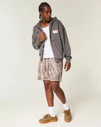 Keskireiden Camo Loose Fleece Shortsit
