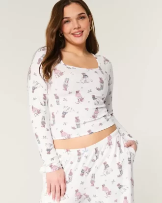 Kodikas karhukuvioinen pyjamatoppi
