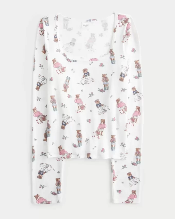 Kodikas karhukuvioinen pyjamatoppi Kodikas karhukuvioinen pyjamatoppi