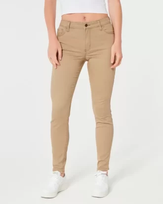 Korkeat Khaki Super Skinny -housut
