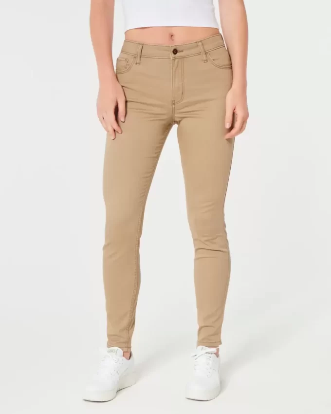 Korkeat Khaki Super Skinny -housut Korkeat Khaki Super Skinny -housut