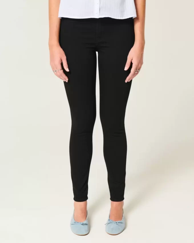 Korkeat mustat Jean-leggingsit Korkeat mustat Jean-leggingsit