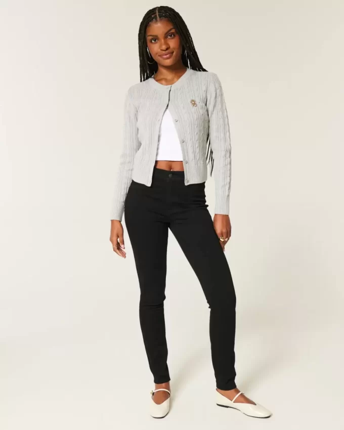 Korkeat mustat Jean-leggingsit Korkeat mustat Jean-leggingsit