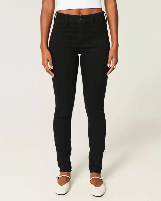 Korkeat mustat Jean-leggingsit Korkeat mustat Jean-leggingsit