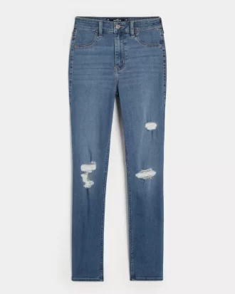 Korkeat, revityt, keskipestävät Jean-leggingsit