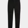 Korkeat revityt mustat Jean-leggingsit Korkeat revityt mustat Jean-leggingsit