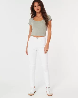 Korkeat valkoiset Super Skinny -farkut