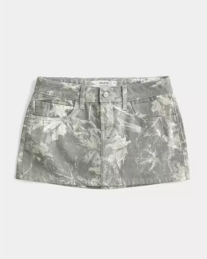 Kurvikas matalakorkoinen Camo Denim Mini Skort Kurvikas matalakorkoinen Camo Denim Mini Skort