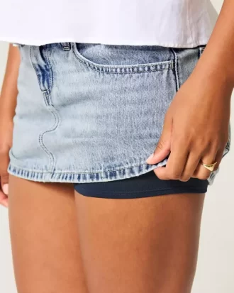 Kurvikas matalakorkoinen Denim Mini Skort