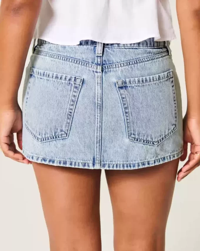 Kurvikas matalakorkoinen Denim Mini Skort Kurvikas matalakorkoinen Denim Mini Skort