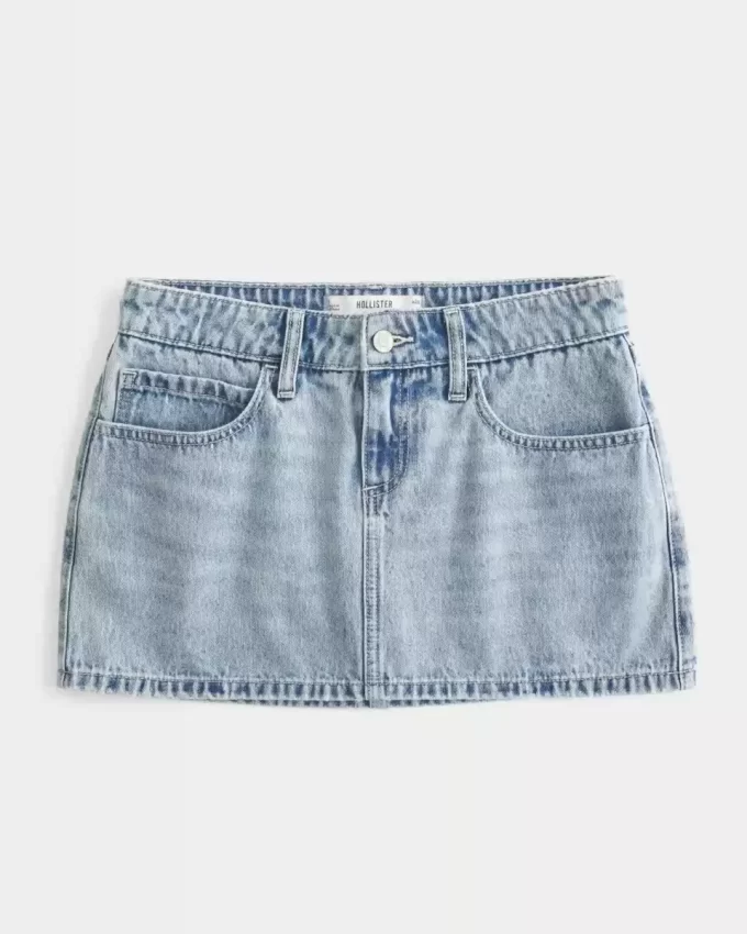 Kurvikas matalakorkoinen Denim Mini Skort Kurvikas matalakorkoinen Denim Mini Skort