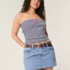 Kurvikas matalakorkoinen, keskikokoinen Denim Mini Skort